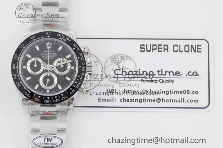Daytona 116500 SS TWF 1:1 Best Edition 904L Steel Black Dial on SS Bracelet A Snug 2407
