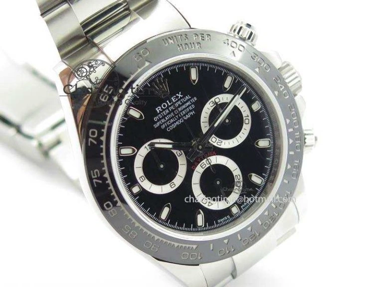 RelaxedFit Daytona 116500LN JF 1:1 Best Edition Black Dial On SS Bracelet A4130 (Same Thickness As Genuine) V 3701
