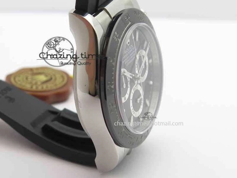 TechFriendly Daytona 116500LN JH Best Edition Black Dial On Rubber Strap A4130 (Free XS rubber strap) 3647