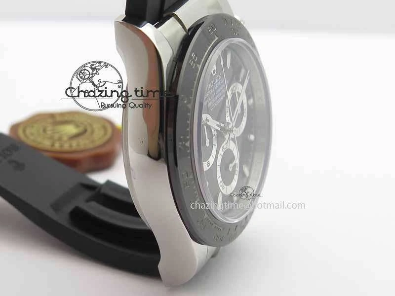 TechFriendly Daytona 116500LN JH Best Edition Black Dial On Rubber Strap A4130 (Free XS rubber strap) 3647