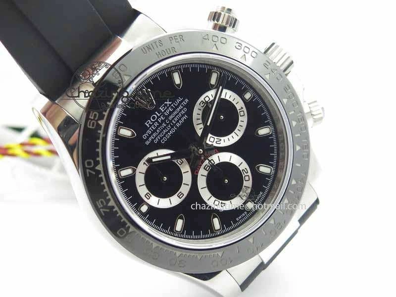 TechFriendly Daytona 116500LN JH Best Edition Black Dial On Rubber Strap A4130 (Free XS rubber strap) 3647