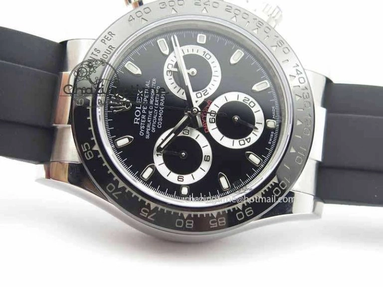 TechFriendly Daytona 116500LN JH Best Edition Black Dial On Rubber Strap A4130 (Free XS rubber strap) 3647