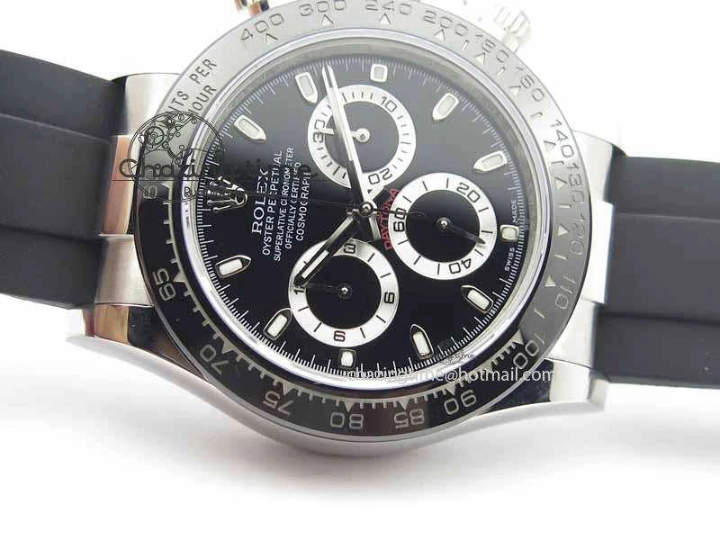 TechFriendly Daytona 116500LN JH Best Edition Black Dial On Rubber Strap A4130 (Free XS rubber strap) 3647