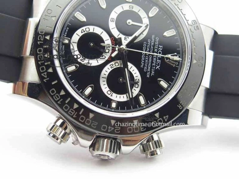 TechFriendly Daytona 116500LN JH Best Edition Black Dial On Rubber Strap A4130 (Free XS rubber strap) 3647