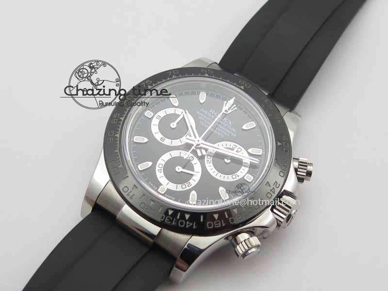 TechFriendly Daytona 116500LN JH Best Edition Black Dial On Rubber Strap A4130 (Free XS rubber strap) 3647