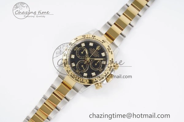 Daytona 116503 Clean 1:1 Best Edition Black Diam Dial on SS YG Bracelet SA4130 V Supportive 2083