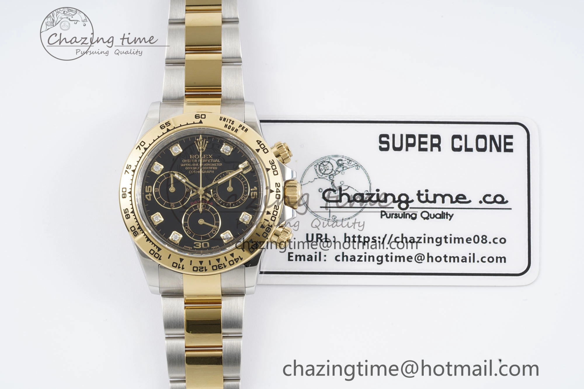 Daytona 116503 Clean 1:1 Best Edition Black Diam Dial on SS YG Bracelet SA4130 V Supportive 2083