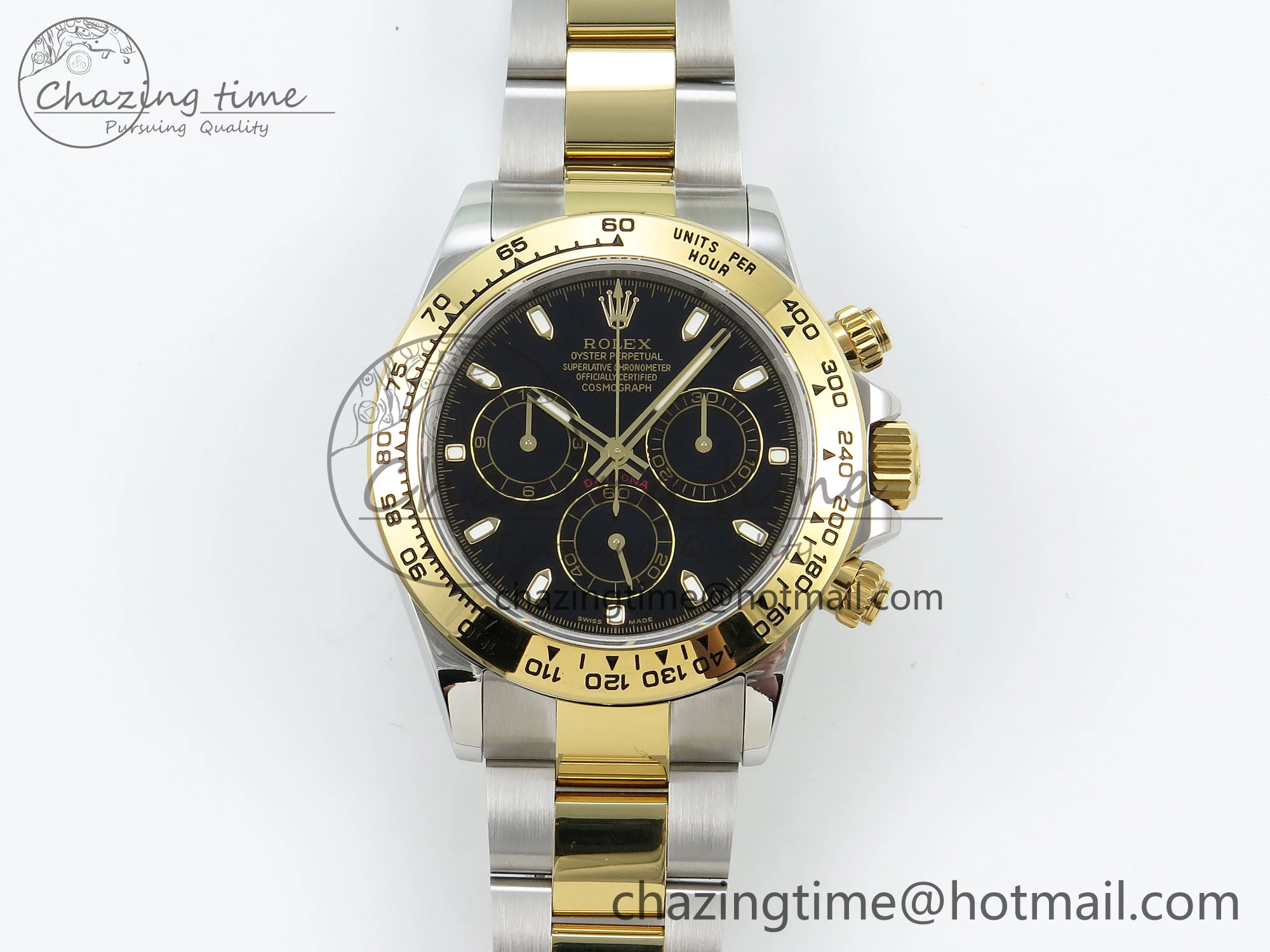 Daytona 116503 QF 1:1 Best Edition Black Dial on SS YG Bracelet SH4130 V3 (Gain Weight) Functional 1727