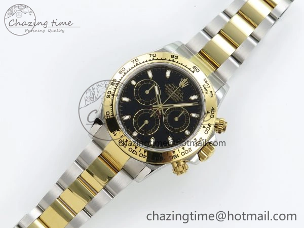 Daytona 116503 QF 1:1 Best Edition Black Dial on SS YG Bracelet SH4130 V3 (Gain Weight) Functional 1727