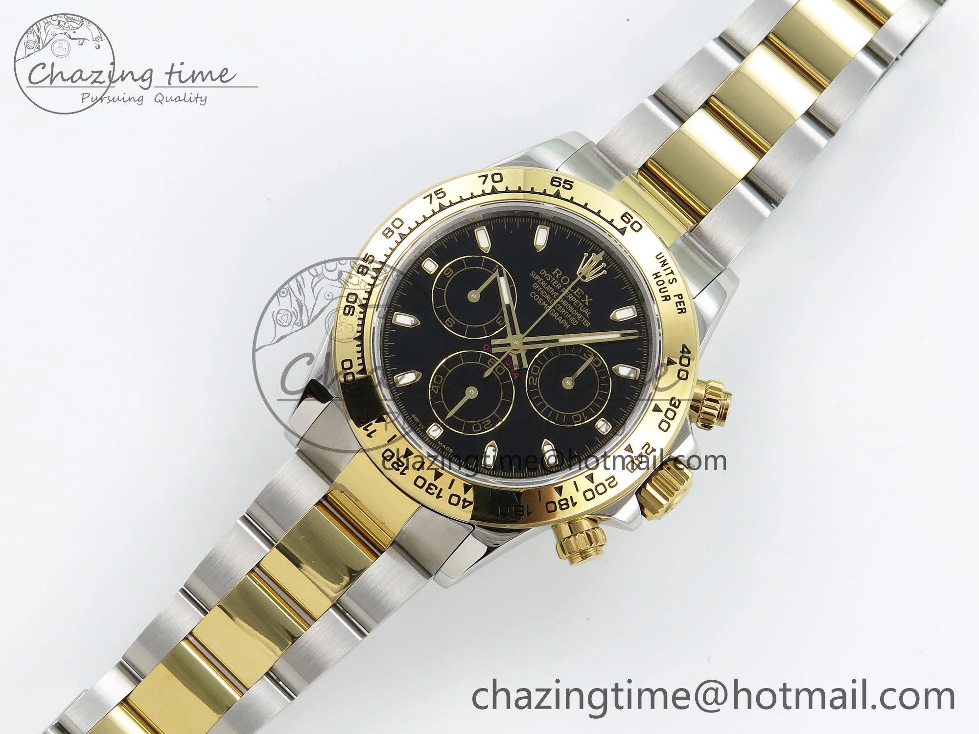 Daytona 116503 QF 1:1 Best Edition Black Dial on SS YG Bracelet SH4130 V3 (Gain Weight) Functional 1727