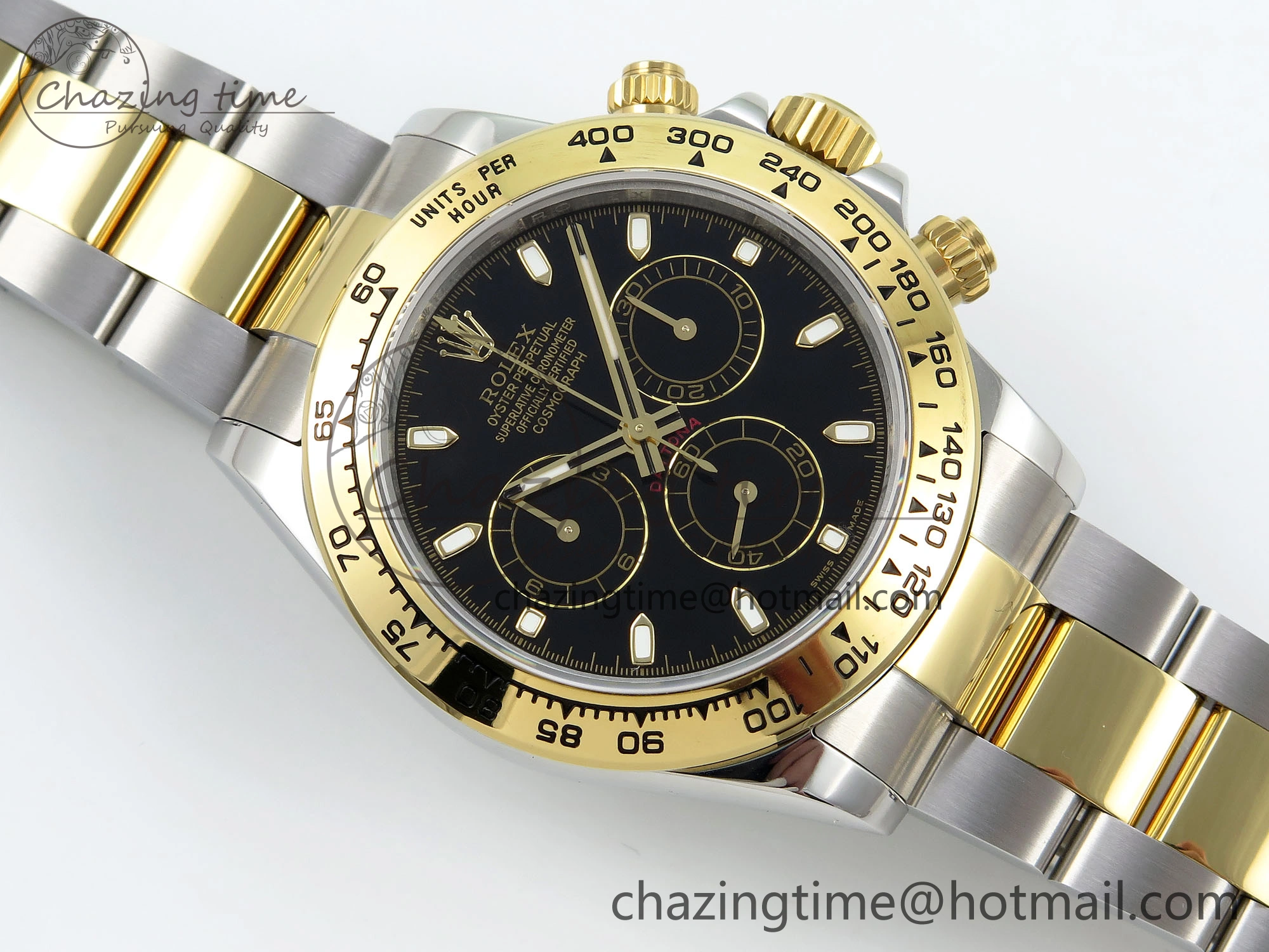 Daytona 116503 QF 1:1 Best Edition Black Dial on SS YG Bracelet SH4130 V3 (Gain Weight) Functional 1727