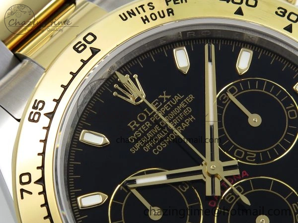 Daytona 116503 QF 1:1 Best Edition Black Dial on SS YG Bracelet SH4130 V3 (Gain Weight) Functional 1727