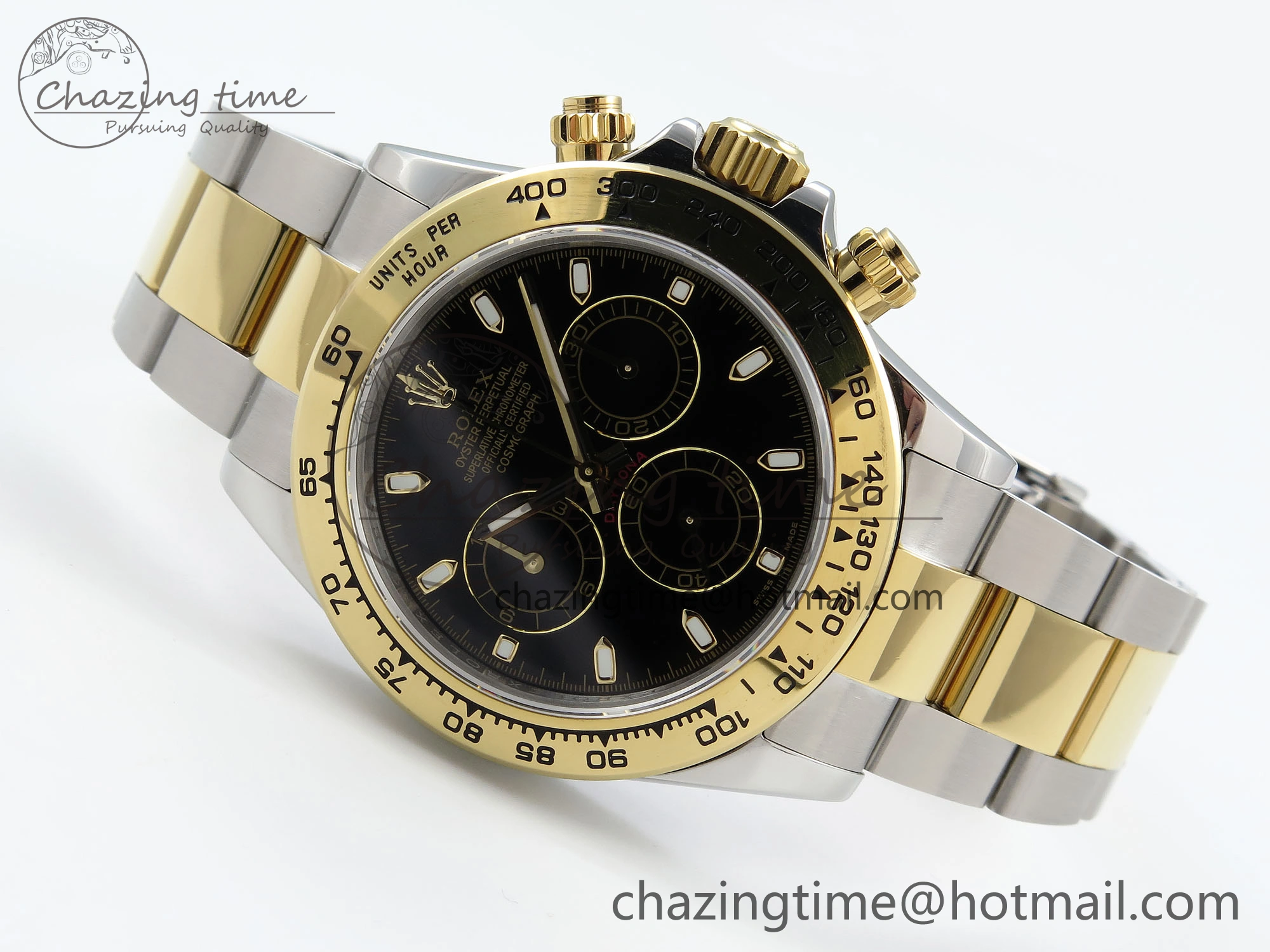 Daytona 116503 QF 1:1 Best Edition Black Dial on SS YG Bracelet SH4130 V3 (Gain Weight) Functional 1727