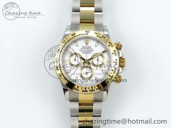 Popular Daytona 116503 QF 1:1 Best Edition White Dial on SS YG Bracelet SH4130 V3 (Gain Weight) 1728