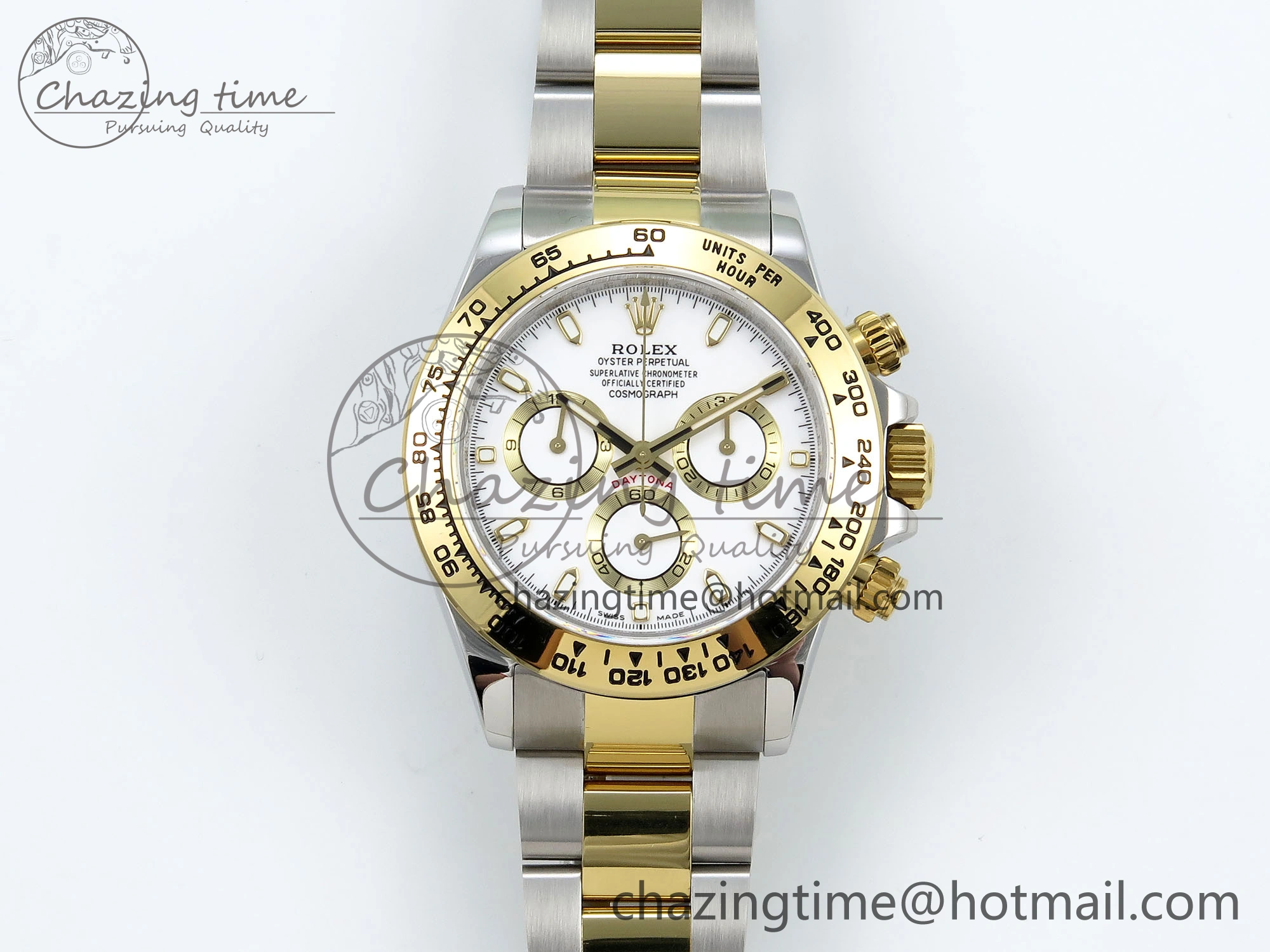 Popular Daytona 116503 QF 1:1 Best Edition White Dial on SS YG Bracelet SH4130 V3 (Gain Weight) 1728