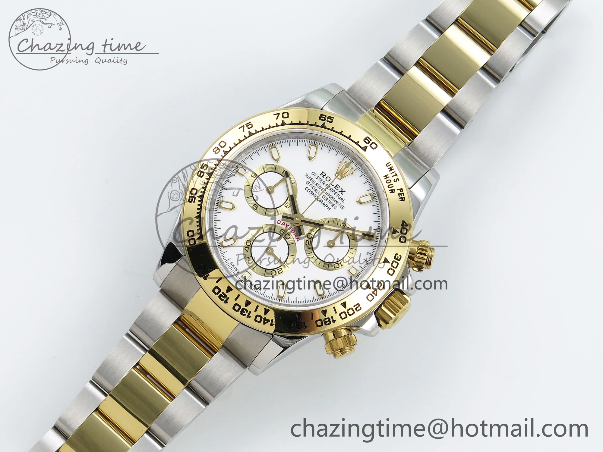 Popular Daytona 116503 QF 1:1 Best Edition White Dial on SS YG Bracelet SH4130 V3 (Gain Weight) 1728