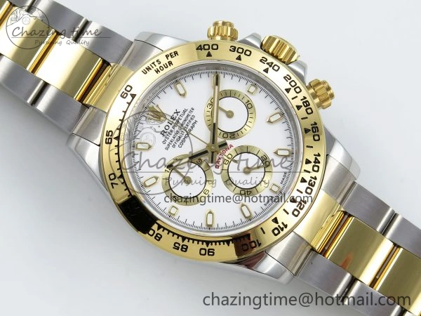 Popular Daytona 116503 QF 1:1 Best Edition White Dial on SS YG Bracelet SH4130 V3 (Gain Weight) 1728