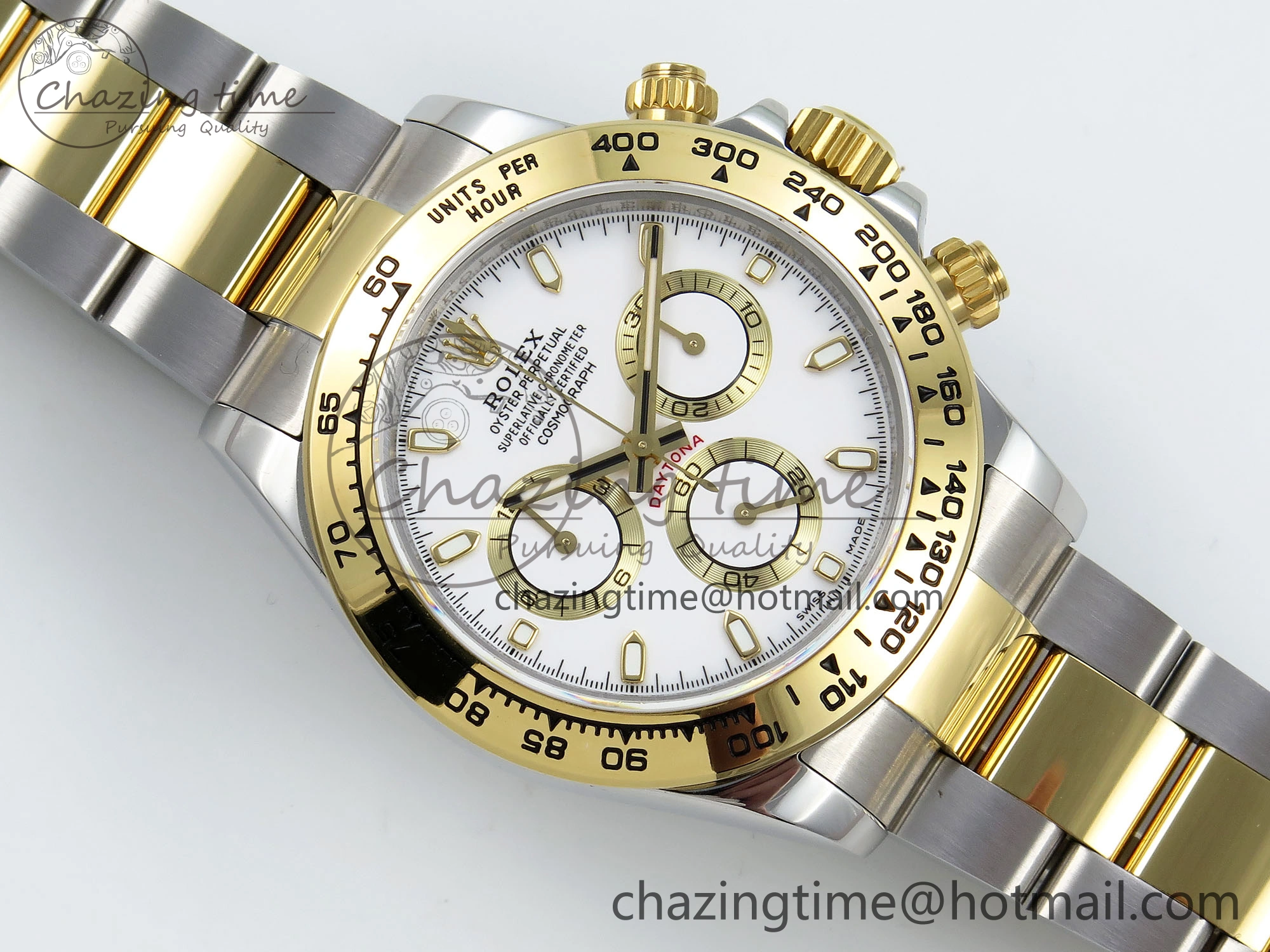 Popular Daytona 116503 QF 1:1 Best Edition White Dial on SS YG Bracelet SH4130 V3 (Gain Weight) 1728