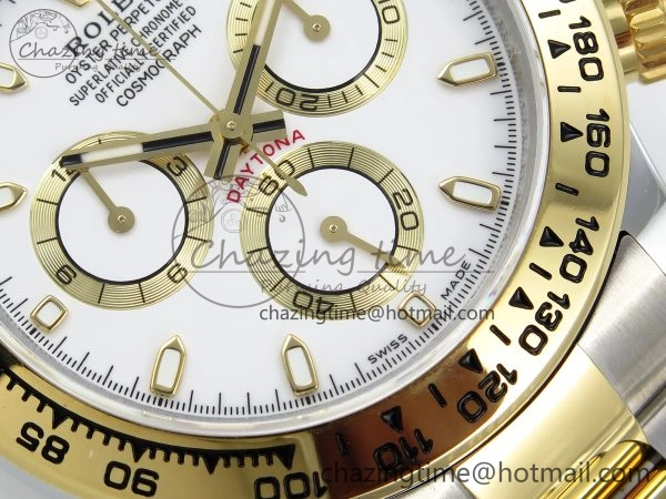 Popular Daytona 116503 QF 1:1 Best Edition White Dial on SS YG Bracelet SH4130 V3 (Gain Weight) 1728