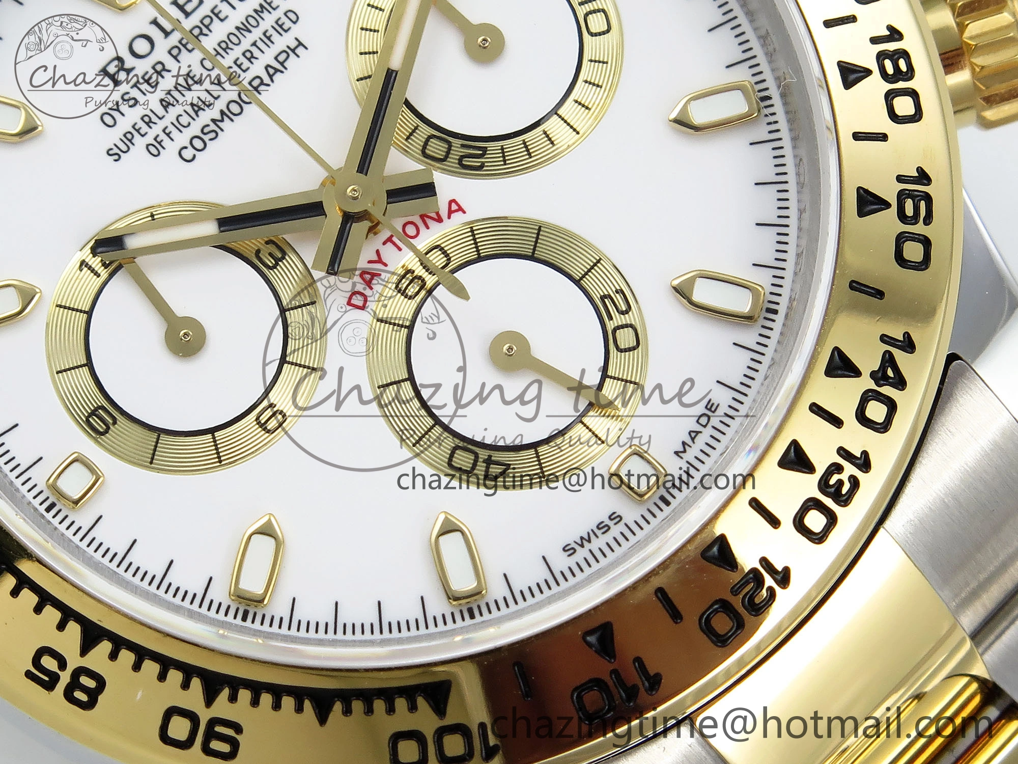 Popular Daytona 116503 QF 1:1 Best Edition White Dial on SS YG Bracelet SH4130 V3 (Gain Weight) 1728