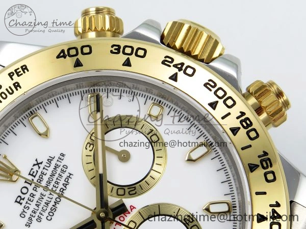 Popular Daytona 116503 QF 1:1 Best Edition White Dial on SS YG Bracelet SH4130 V3 (Gain Weight) 1728