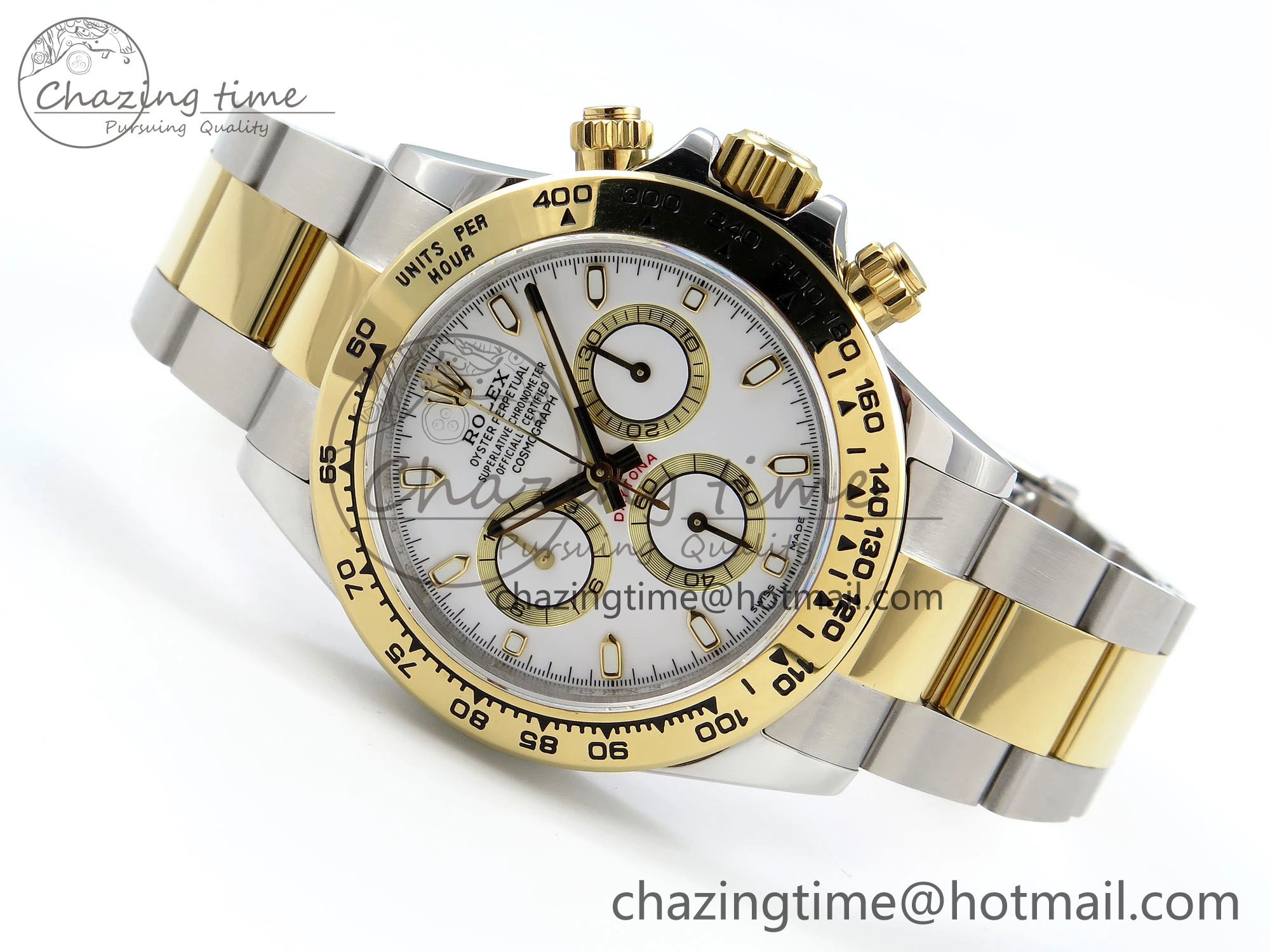 Popular Daytona 116503 QF 1:1 Best Edition White Dial on SS YG Bracelet SH4130 V3 (Gain Weight) 1728
