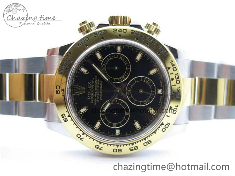 Popular Daytona 116503 SS YG Noob 1:1 Best Edition 904L SS Case and Bracelet Black Dial SA4130 V 3178