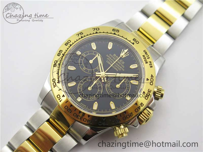 Popular Daytona 116503 SS YG Noob 1:1 Best Edition 904L SS Case and Bracelet Black Dial SA4130 V 3178