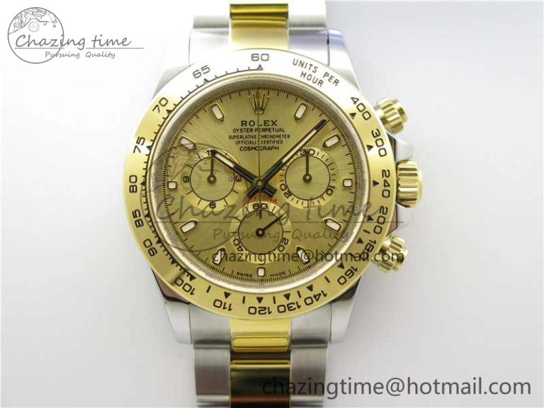 Daytona 116503 SS YG Noob 1:1 Best Edition 904L SS Case and Bracelet Gold Dial SA4130 V Trendy 3181