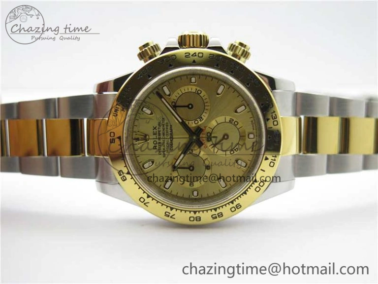 Daytona 116503 SS YG Noob 1:1 Best Edition 904L SS Case and Bracelet Gold Dial SA4130 V Trendy 3181