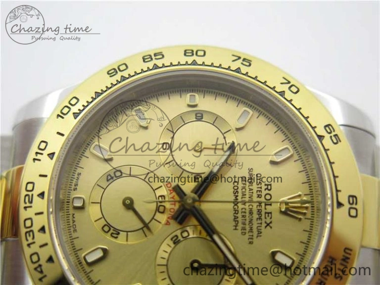 Daytona 116503 SS YG Noob 1:1 Best Edition 904L SS Case and Bracelet Gold Dial SA4130 V Trendy 3181