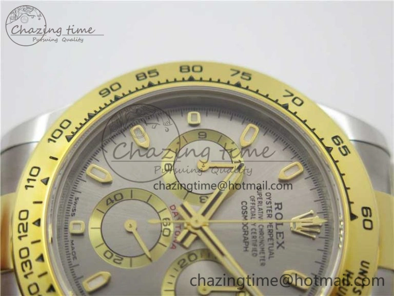 Daytona 116503 SS YG Noob 1:1 Best Edition 904L SS Case and Bracelet Gray Dial SA4130 V Colorful 3177