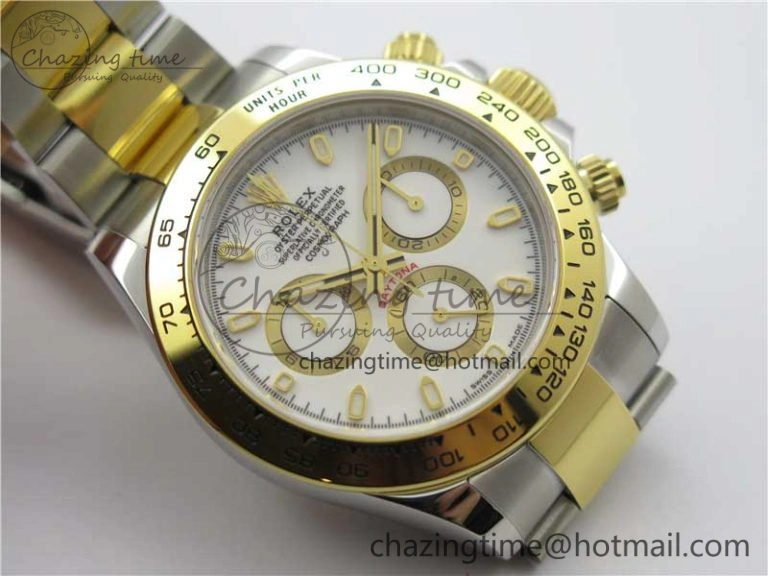Daytona 116503 SS YG Noob 1:1 Best Edition 904L SS Case and Bracelet White Dial SA4130 V OdorResistant 3176