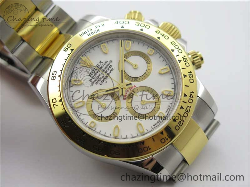 Daytona 116503 SS YG Noob 1:1 Best Edition 904L SS Case and Bracelet White Dial SA4130 V OdorResistant 3176