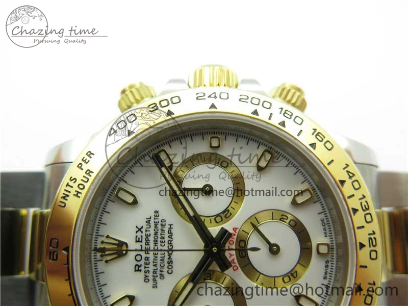 Daytona 116503 SS YG Noob 1:1 Best Edition 904L SS Case and Bracelet White Dial SA4130 V OdorResistant 3176