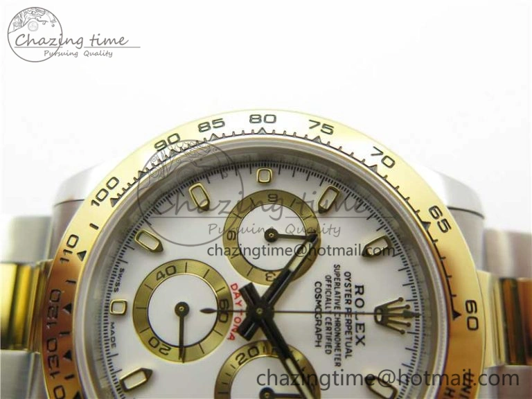 Daytona 116503 SS YG Noob 1:1 Best Edition 904L SS Case and Bracelet White Dial SA4130 V OdorResistant 3176