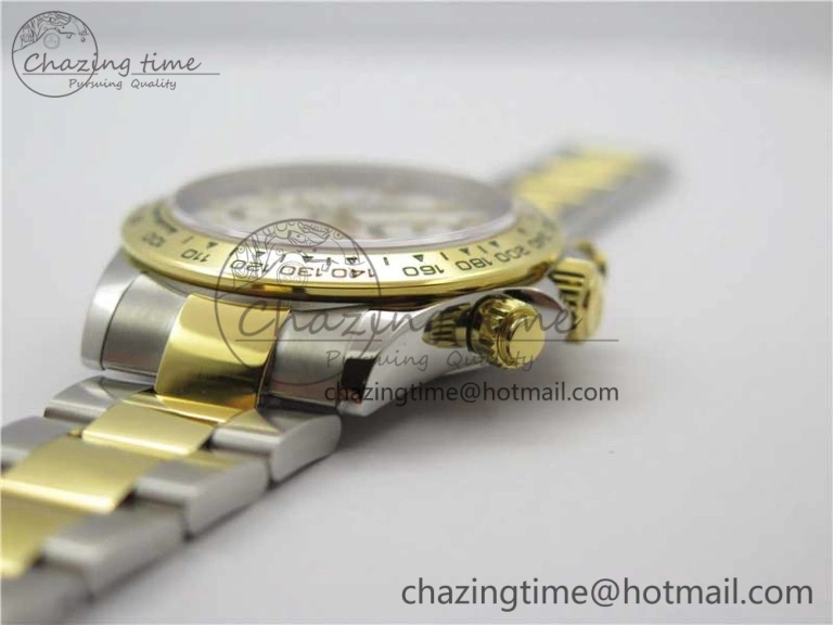 Daytona 116503 SS YG Noob 1:1 Best Edition 904L SS Case and Bracelet White Dial SA4130 V OdorResistant 3176