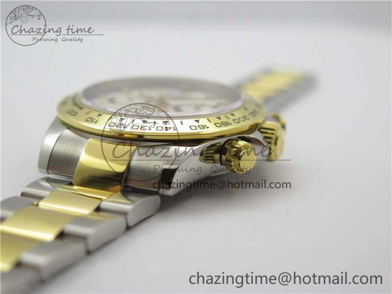 Daytona 116503 SS YG Noob 1:1 Best Edition 904L SS Case and Bracelet White Dial SA4130 V OdorResistant 3176