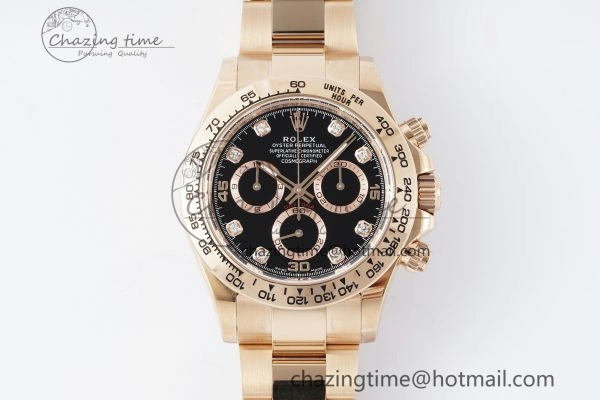 Classic Daytona 116505 BTF 1:1 Best Edition Black Diamonds Dial on RG Bracelet SA 2118