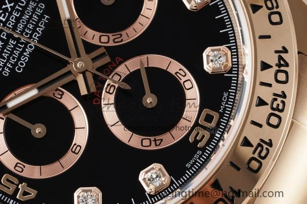 Classic Daytona 116505 BTF 1:1 Best Edition Black Diamonds Dial on RG Bracelet SA 2118