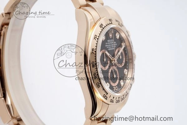 Classic Daytona 116505 BTF 1:1 Best Edition Black Diamonds Dial on RG Bracelet SA 2118