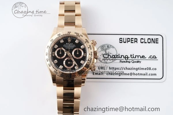 Classic Daytona 116505 BTF 1:1 Best Edition Black Diamonds Dial on RG Bracelet SA 2118
