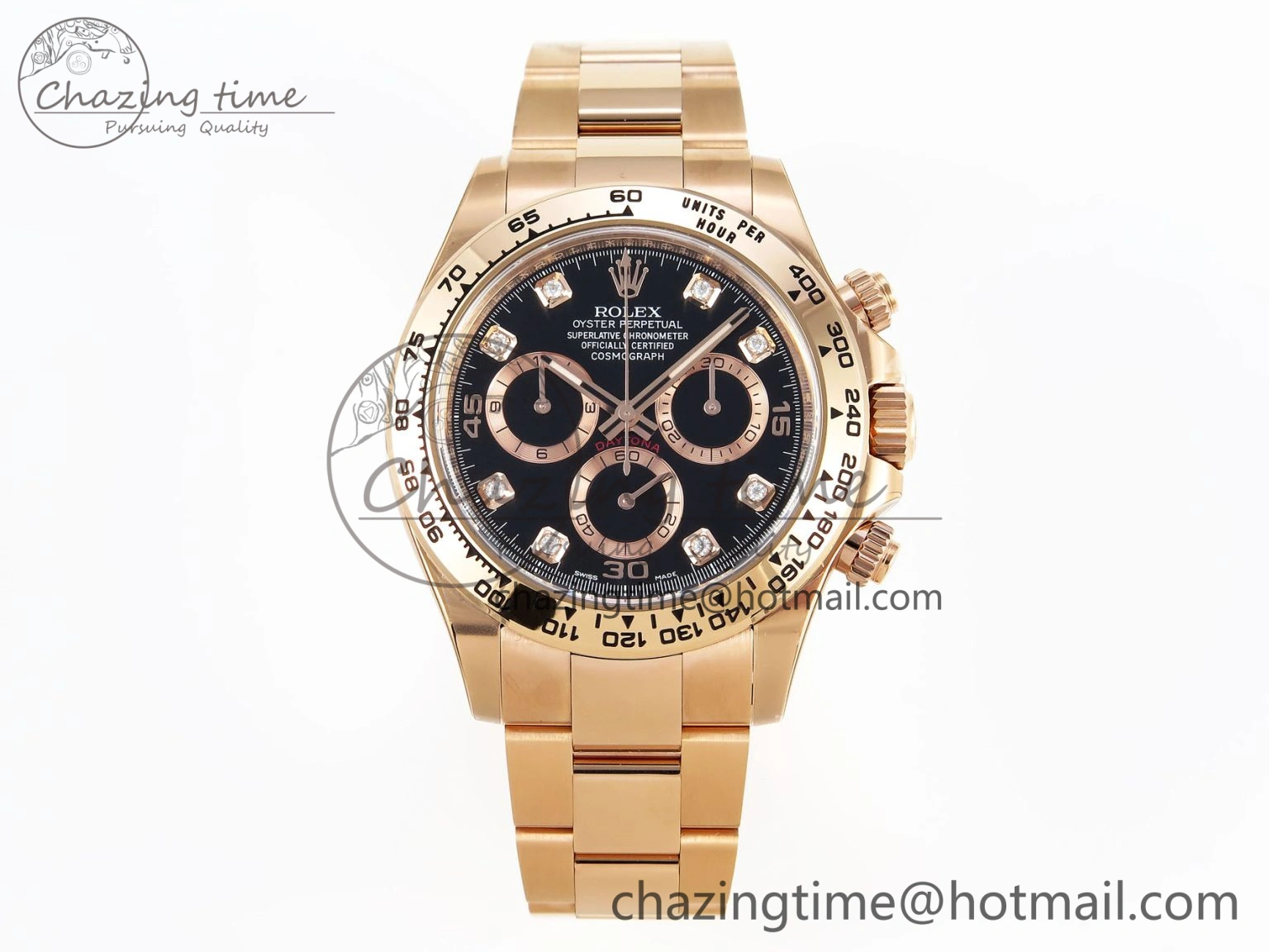Daytona 116505 Clean 1:1 Best Edition Black Diamonds Dial on RG Bracelet SA4130 V EasyMatch 1951