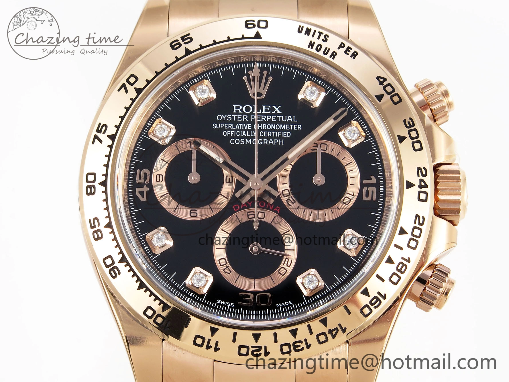 Daytona 116505 Clean 1:1 Best Edition Black Diamonds Dial on RG Bracelet SA4130 V EasyMatch 1951