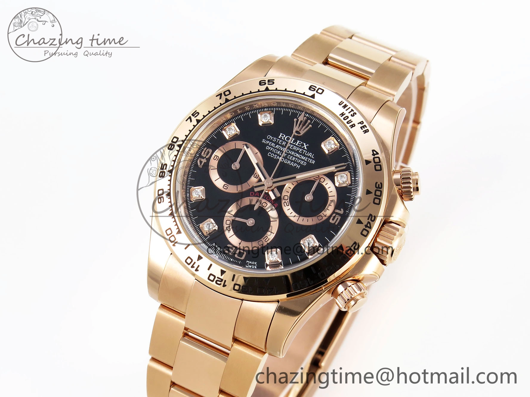 Daytona 116505 Clean 1:1 Best Edition Black Diamonds Dial on RG Bracelet SA4130 V EasyMatch 1951