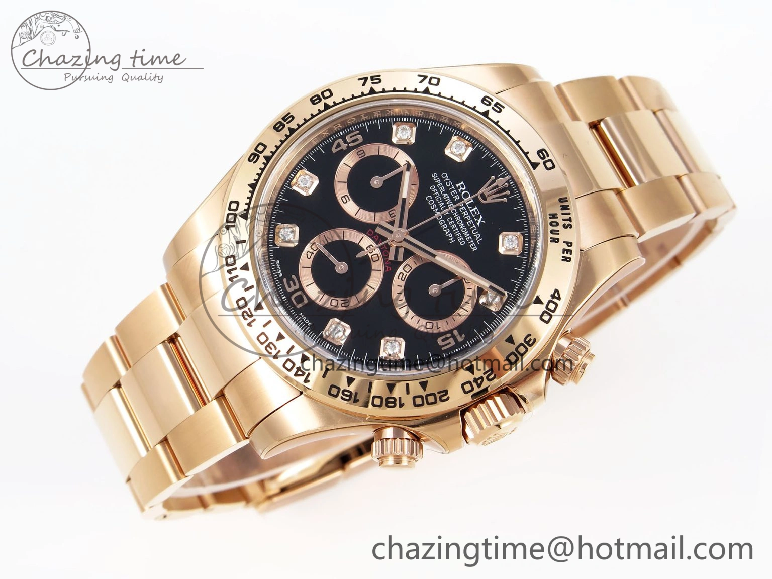 Daytona 116505 Clean 1:1 Best Edition Black Diamonds Dial on RG Bracelet SA4130 V EasyMatch 1951