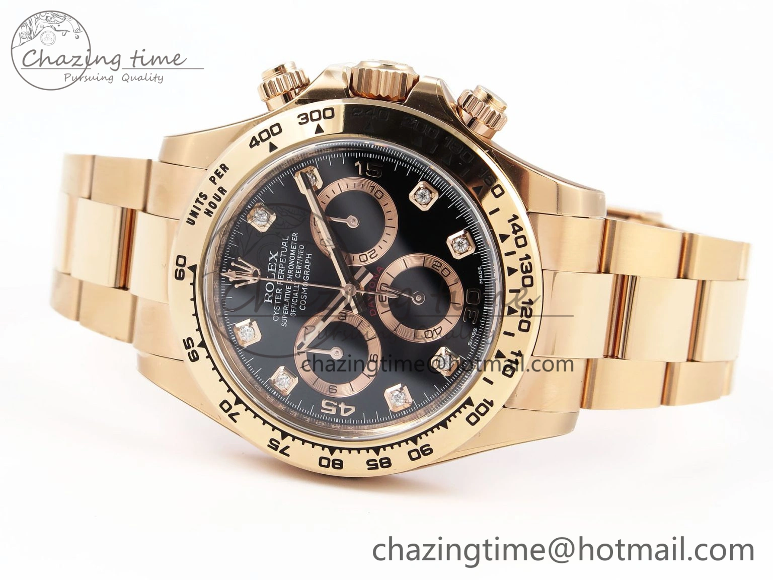 Daytona 116505 Clean 1:1 Best Edition Black Diamonds Dial on RG Bracelet SA4130 V EasyMatch 1951