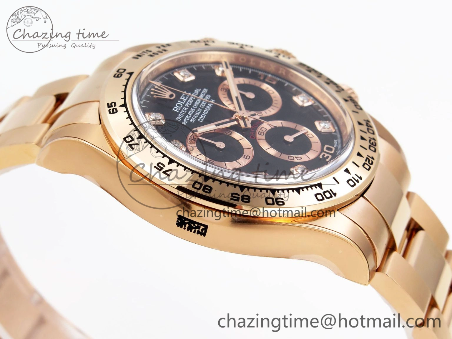 Daytona 116505 Clean 1:1 Best Edition Black Diamonds Dial on RG Bracelet SA4130 V EasyMatch 1951