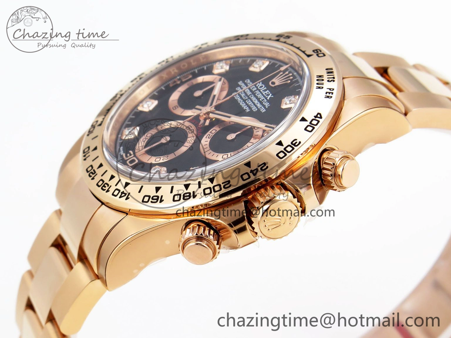 Daytona 116505 Clean 1:1 Best Edition Black Diamonds Dial on RG Bracelet SA4130 V EasyMatch 1951