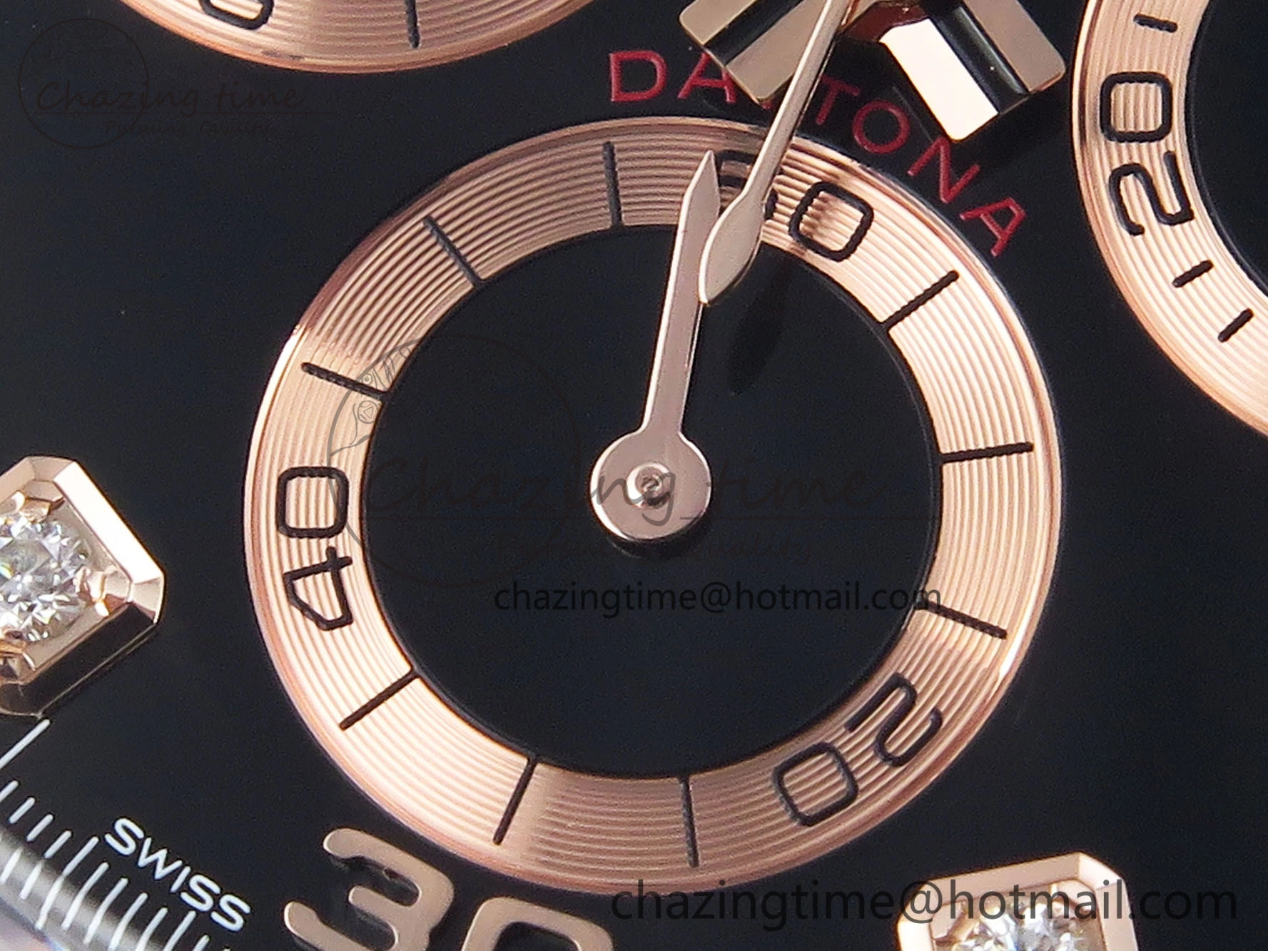Daytona 116505 Clean 1:1 Best Edition Black Diamonds Dial on RG Bracelet SA4130 V EasyMatch 1951